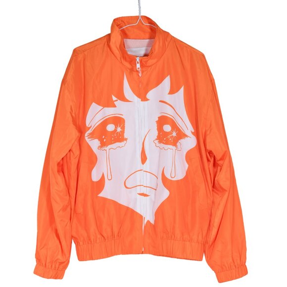 Push Button Orange Graphic Polyester Ripstop Jacket – Made in South Korea, M - Picture 1 of 6